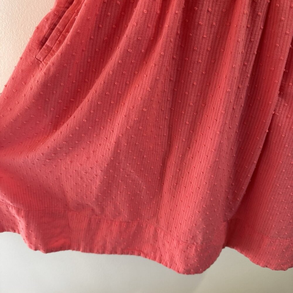 Vtg Y2K Maeve Anthropologie Dress 4 Swiss Dot Crochet Pink Orange Retro Pinup - Picture 4 of 12